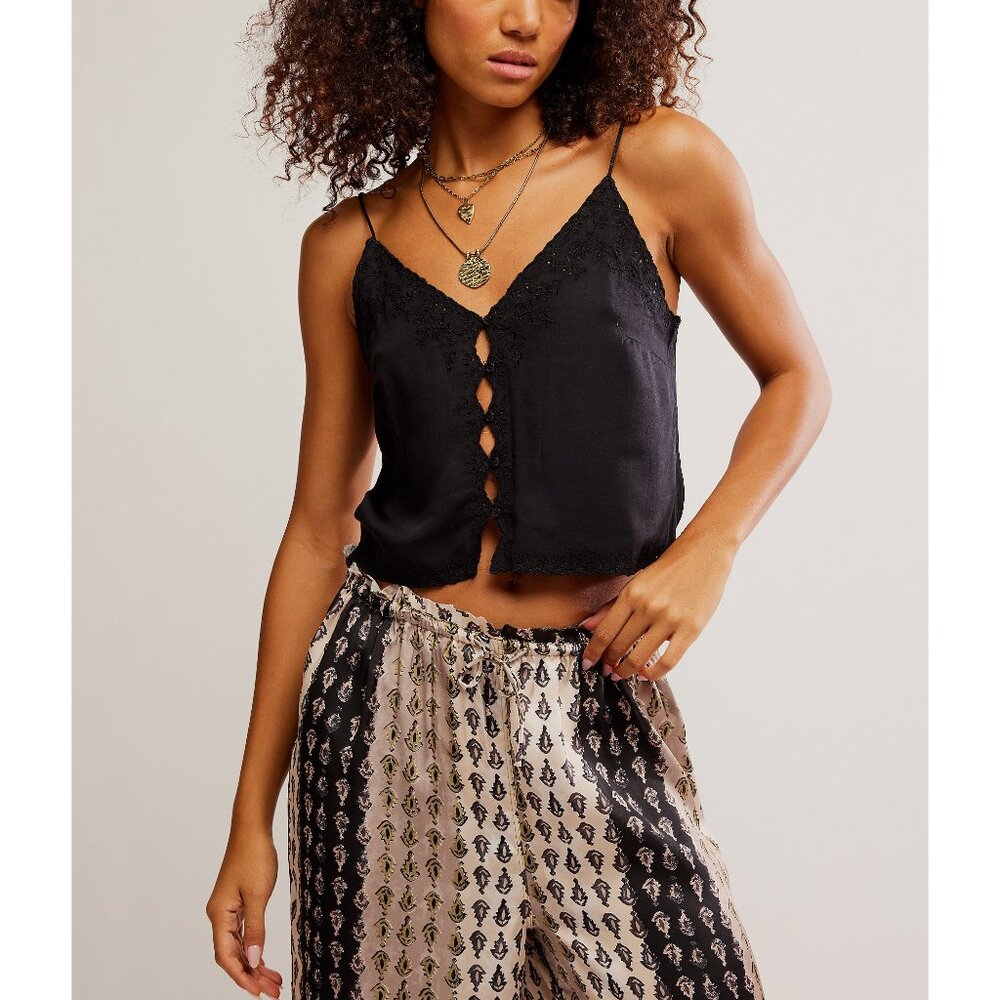 SOLD! SOLD!!!     FREE PEOPLE Pieces Of You Cami / Black NWT sz XL - Picture 3 of 7